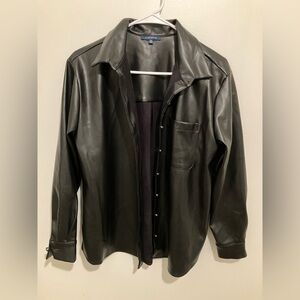 NWOT KIRIOUS LOS ANGELES BLACK BUTTERY SOFT Vegan Leather Shirt/Jacket Size M